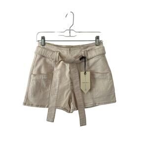 Ban jara- Off White Twill Shorts Tie Belt Size 7/27 NWT